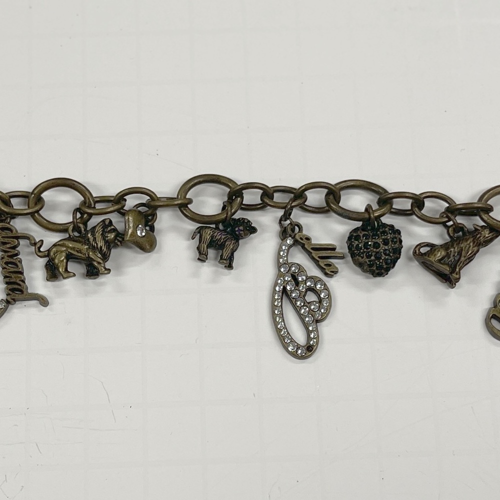 NEW MOON Signed Vintage Charm Bracelet